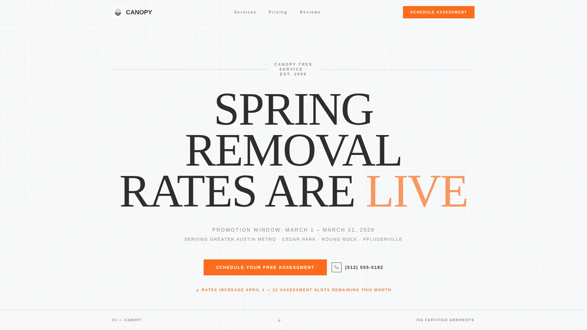 Tree Service Landing Page Template for Seasonal Promos