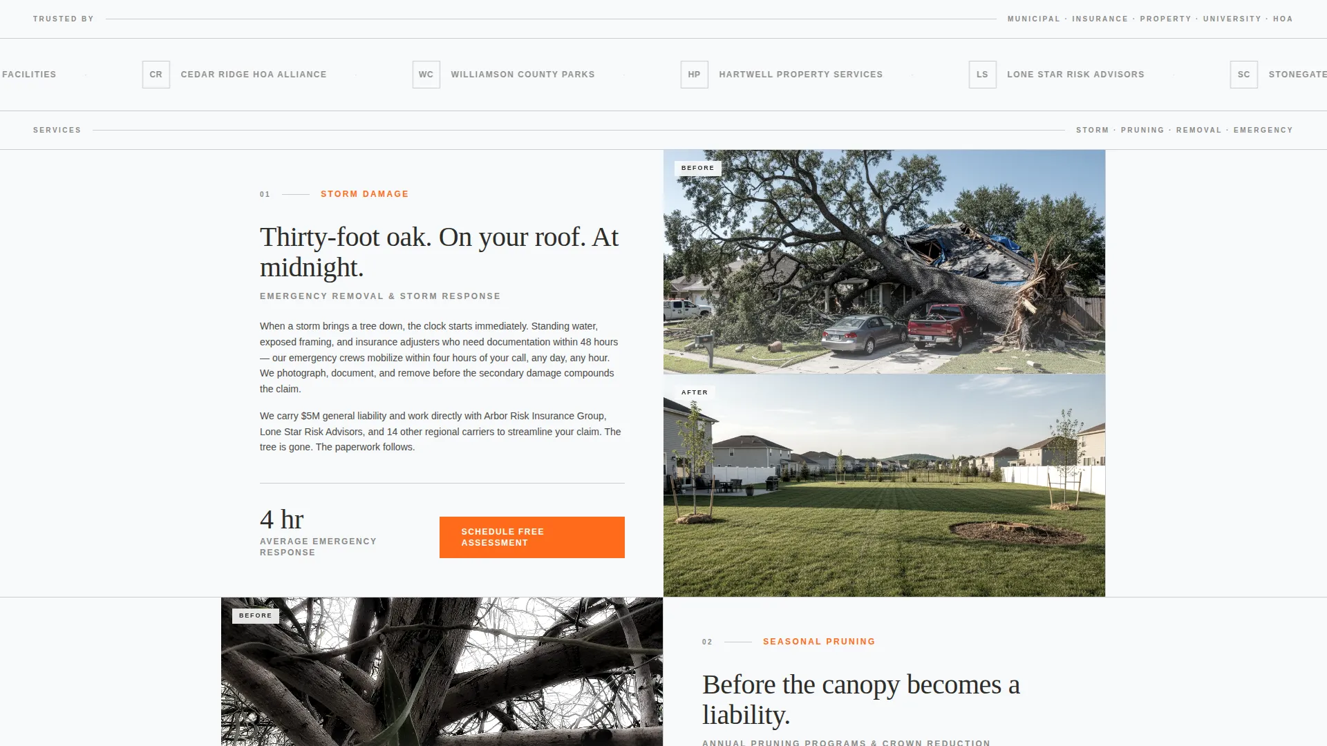 Tree Service Landing Page Template for Seasonal Promos