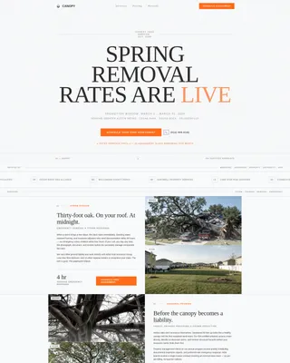 Tree Service Landing Page Template for Seasonal Promos