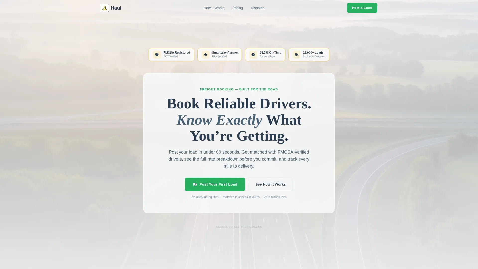 Truck Driver Booking Website Template