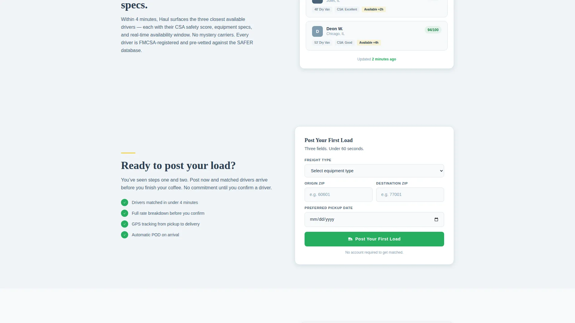 Truck Driver Booking Website Template