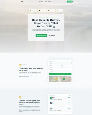 Truck Driver Booking Website Template