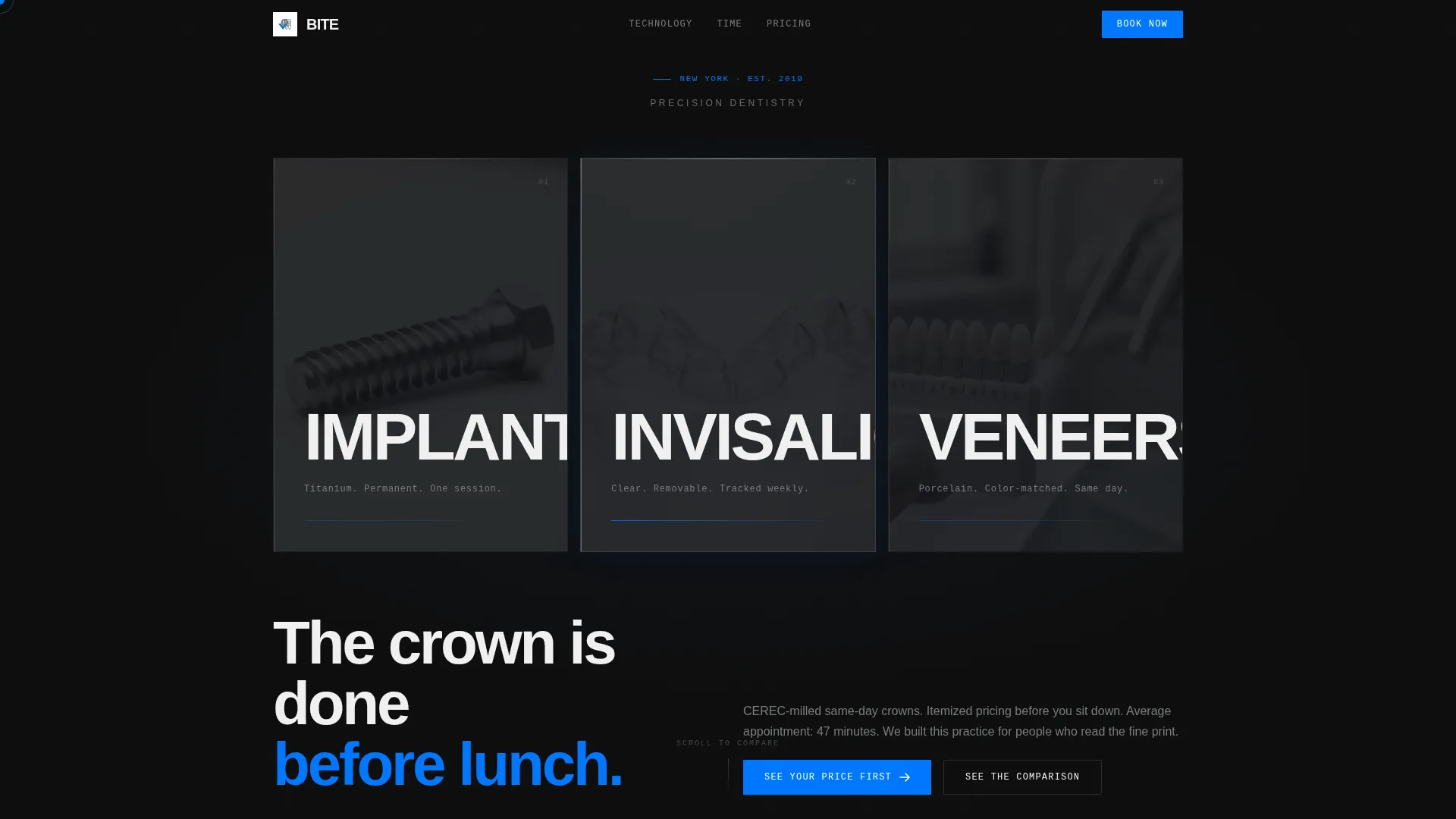 Dental Treatment Options Comparison Website Template