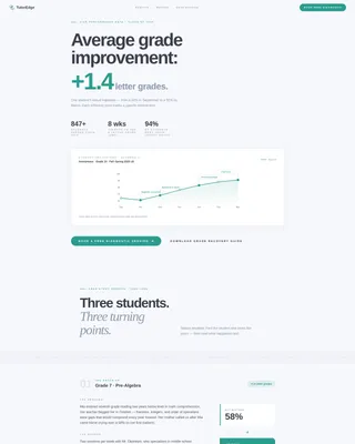 Tutoring Center Marketing Booking Website Template