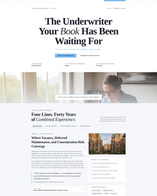 Authoritative Underwriter Booking Landing Page Template
