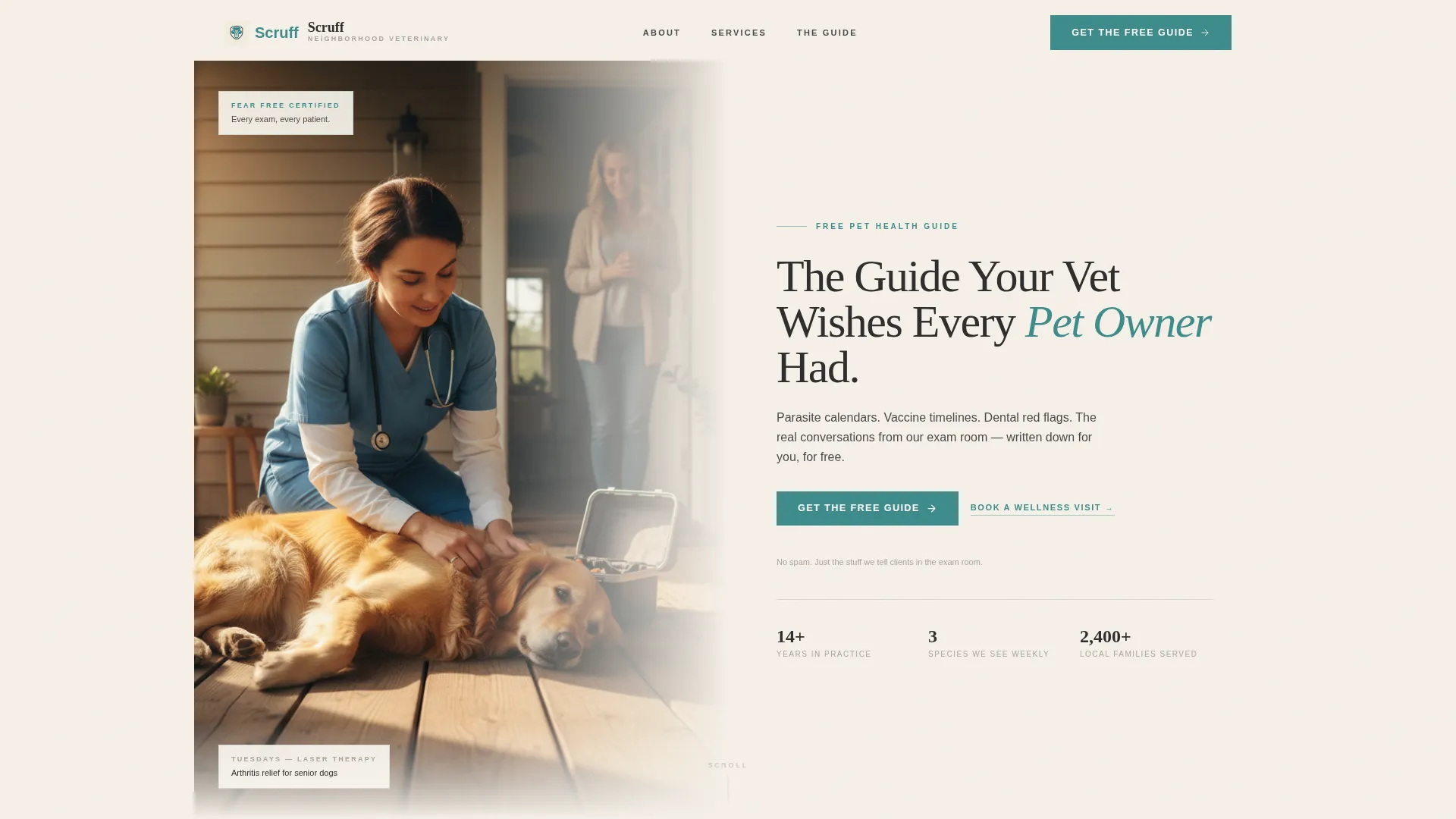 Veterinary Clinic Marketing Education Website Template