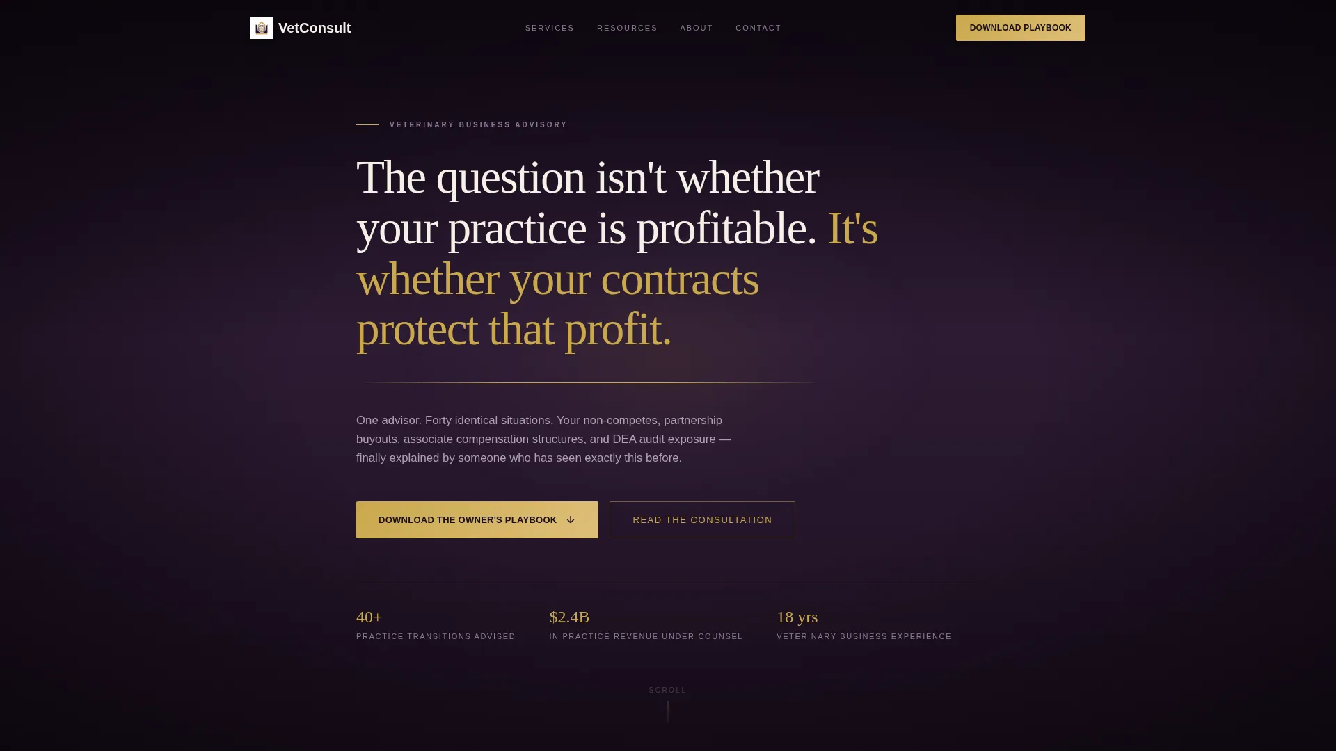Veterinary Consulting FAQ Website Template