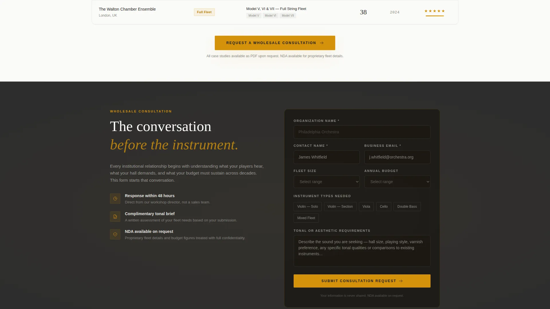 Violin Maker (Luthier) Business Reviews Website Template