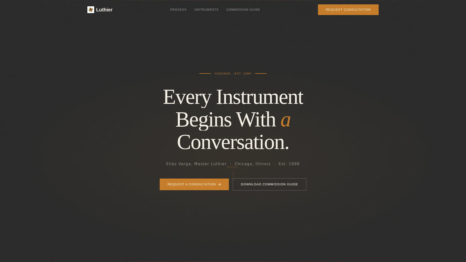 Violin Maker (Luthier) Business Professional Website Template