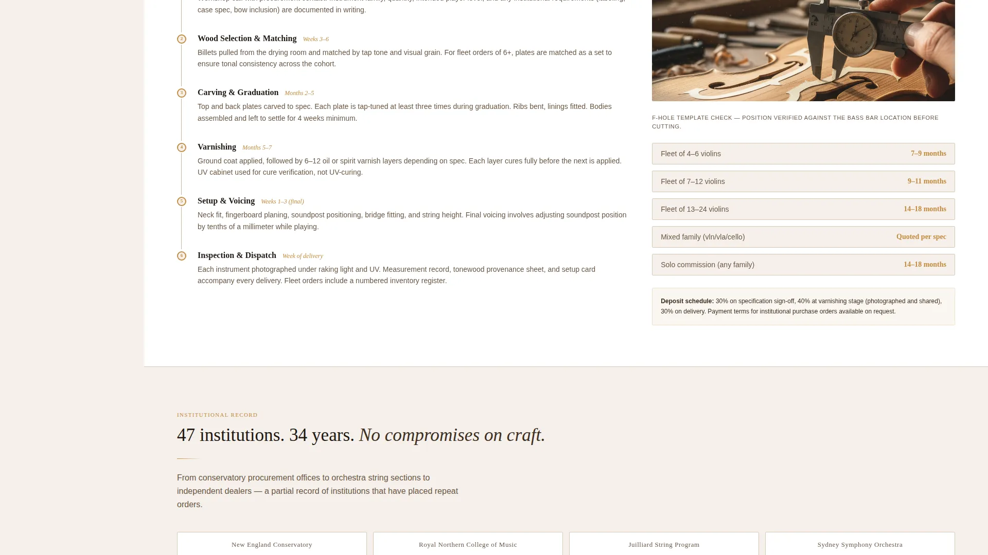 Violin Maker Landing Page Template for B2B Outreach