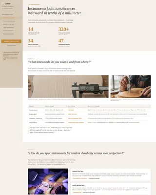 Violin Maker Landing Page Template for B2B Outreach