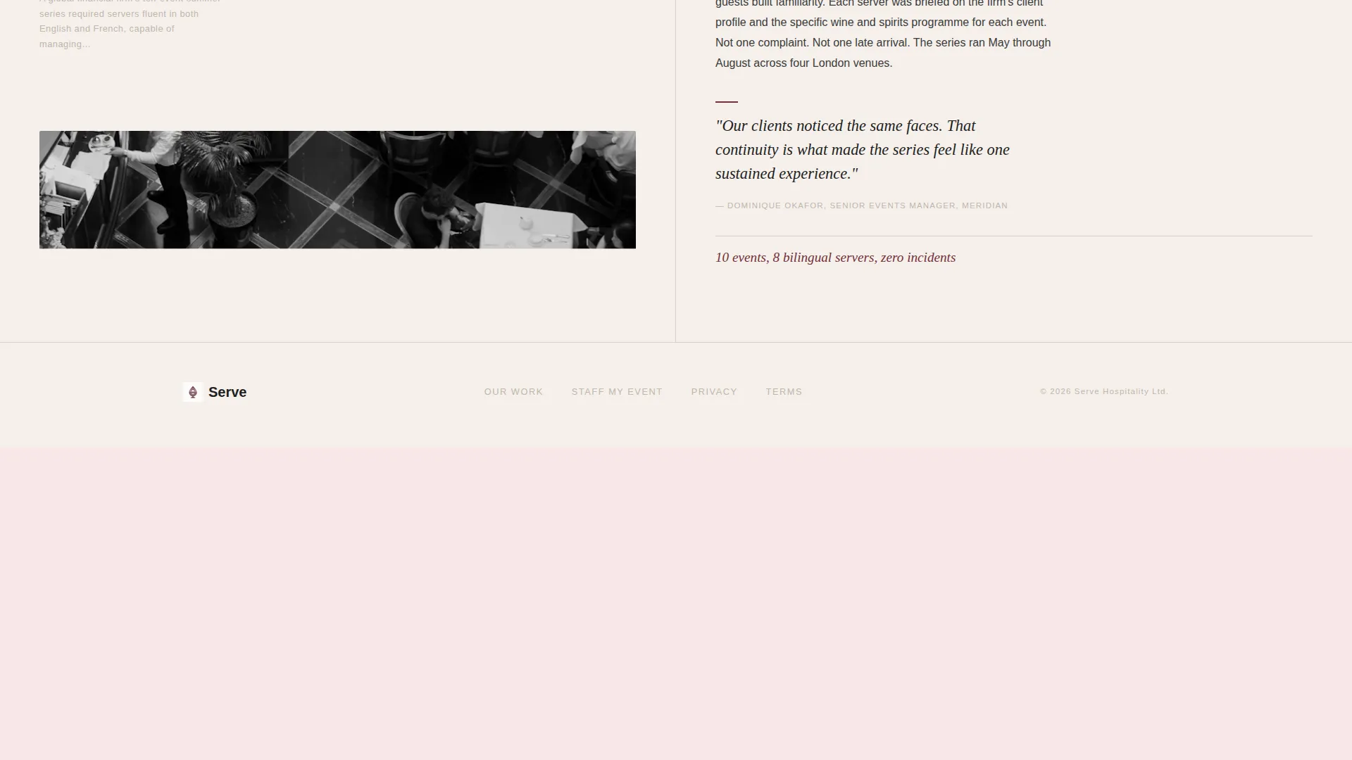 Waiter & Server Portfolio Website Template