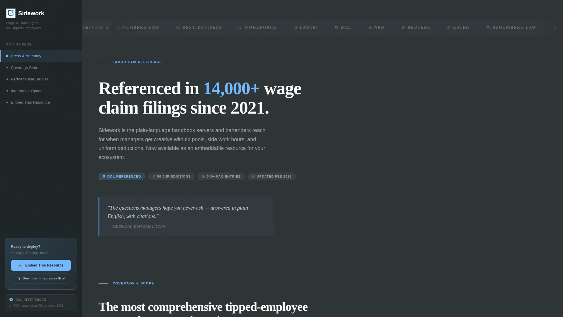 Waiter & Server Privacy Policy Website Template