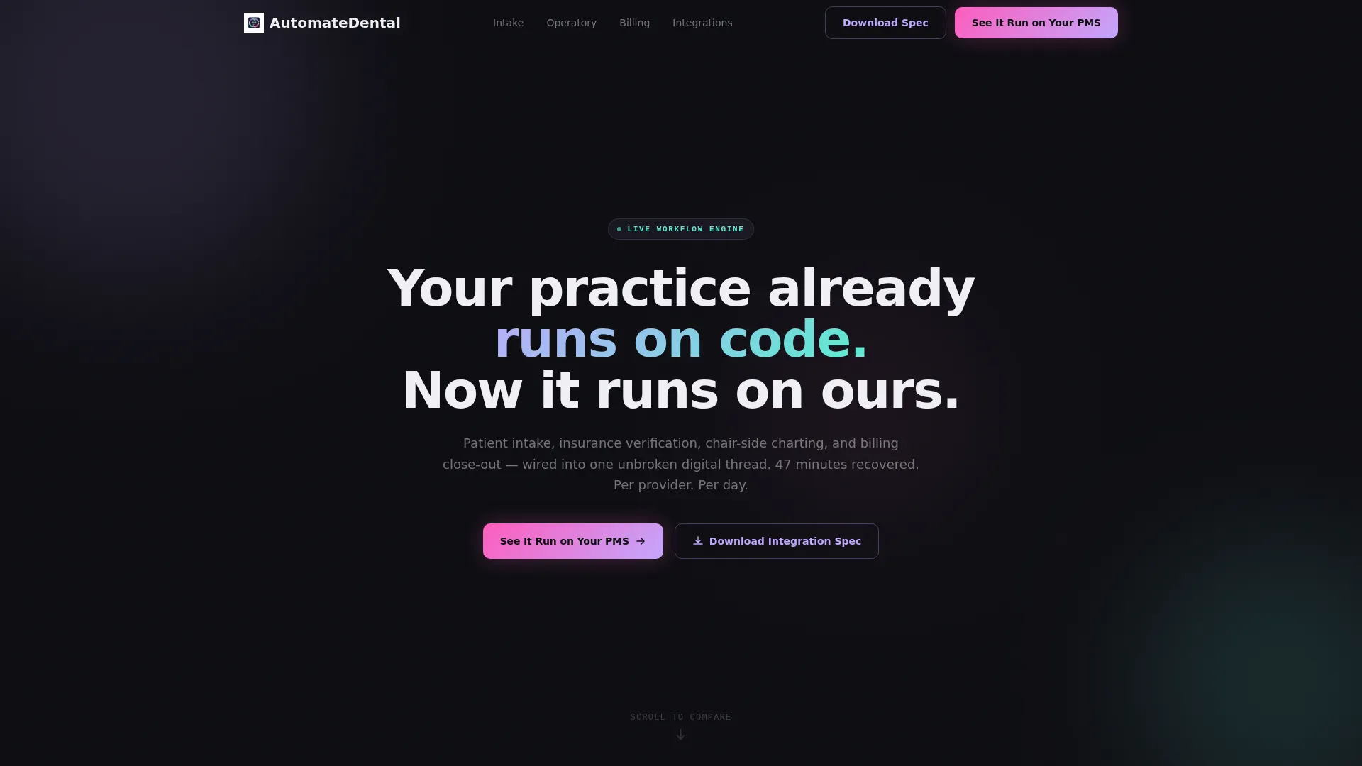 Dental Workflow Automation Comparison Table Landing Page
