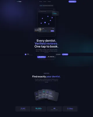 Dentist Finder App Landing Page Template