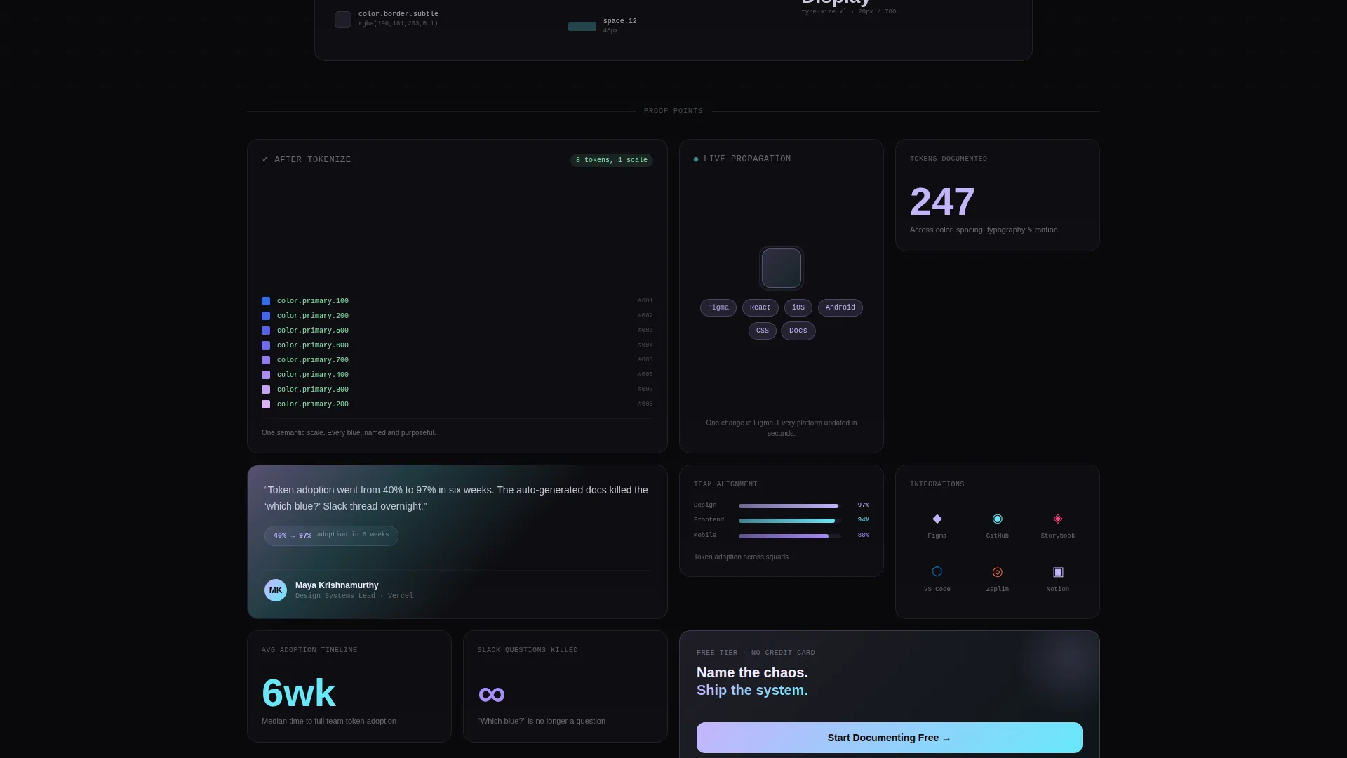 Design Token Documentation Landing Page Template