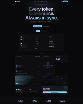 Design Token Documentation Landing Page Template