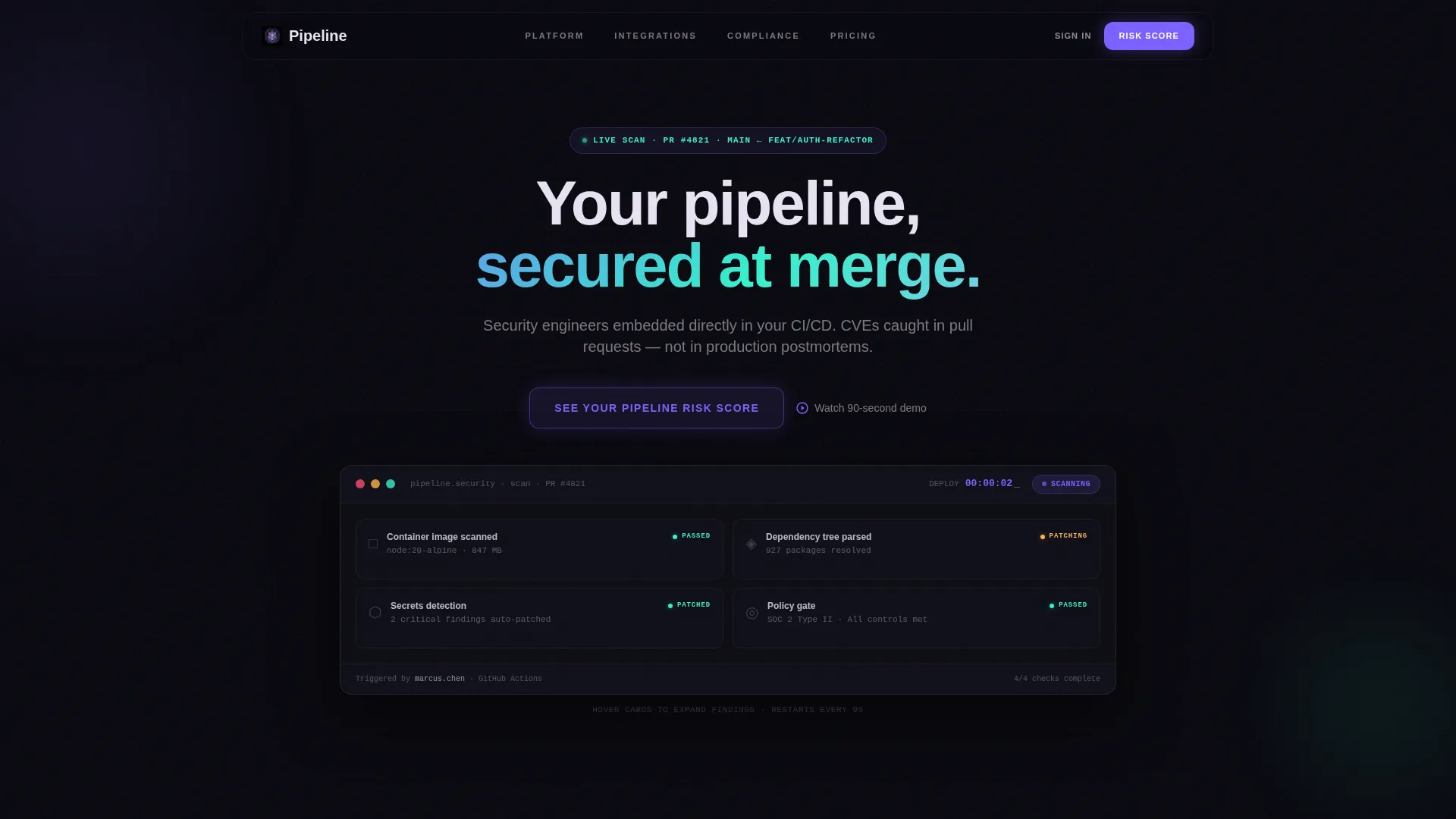DevSecOps Managed Service Landing Page Template