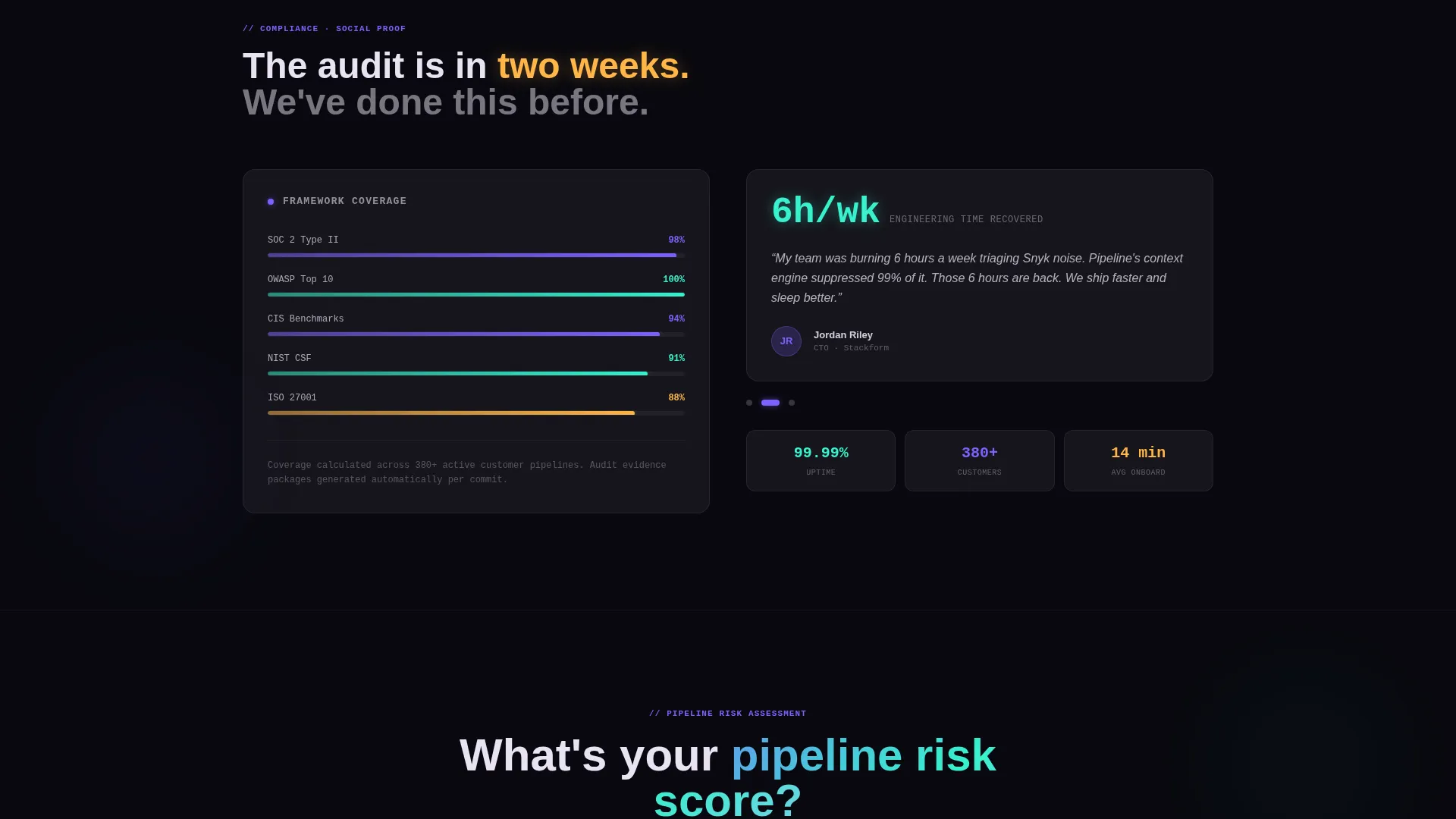 DevSecOps Managed Service Landing Page Template