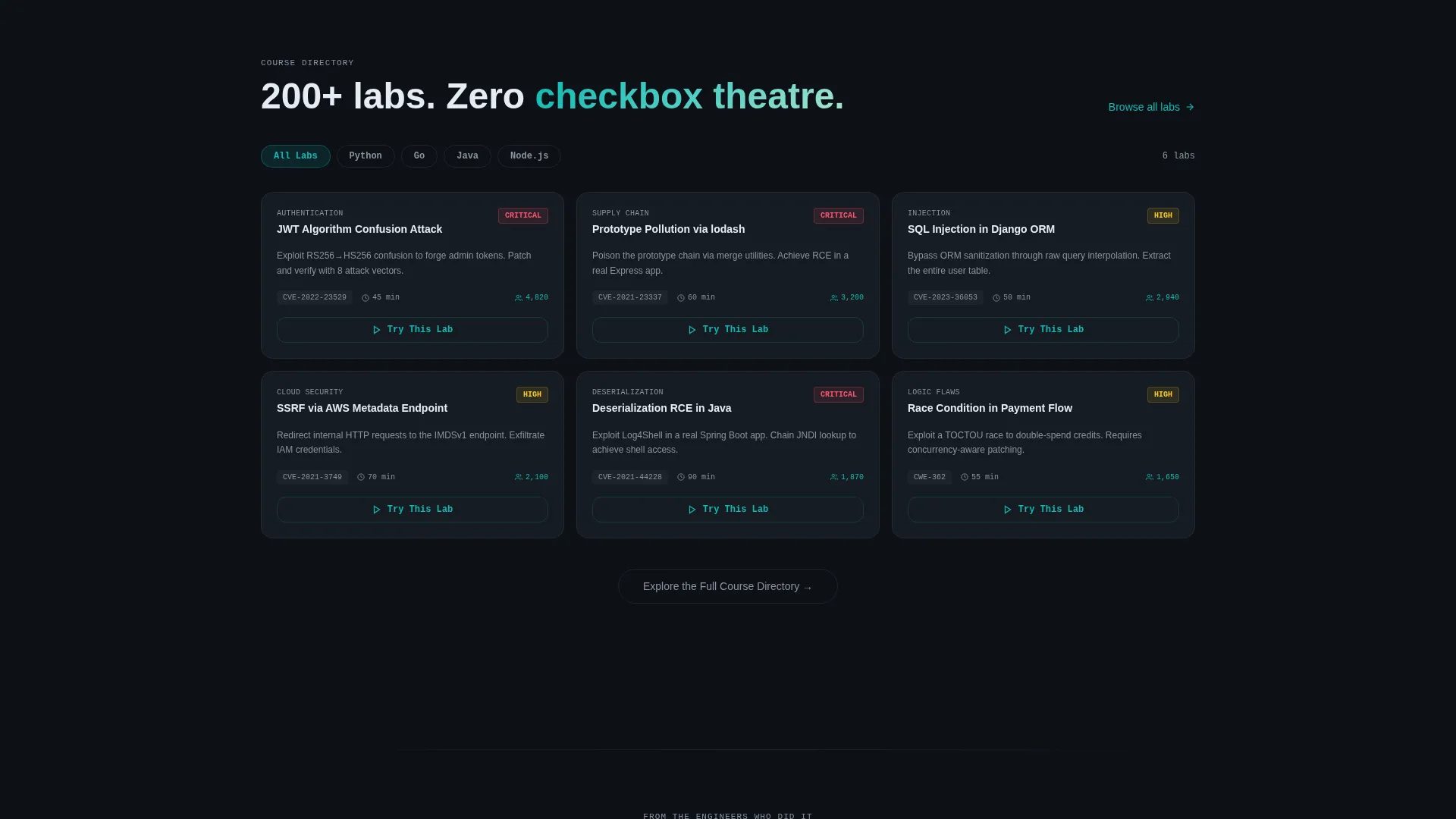 DevSecOps Training & Certification Landing Page