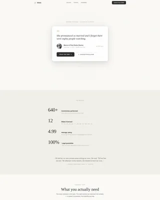 Wedding Officiant Specialist Booking Website Template
