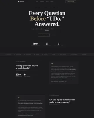 Wedding Officiant FAQ Website Template