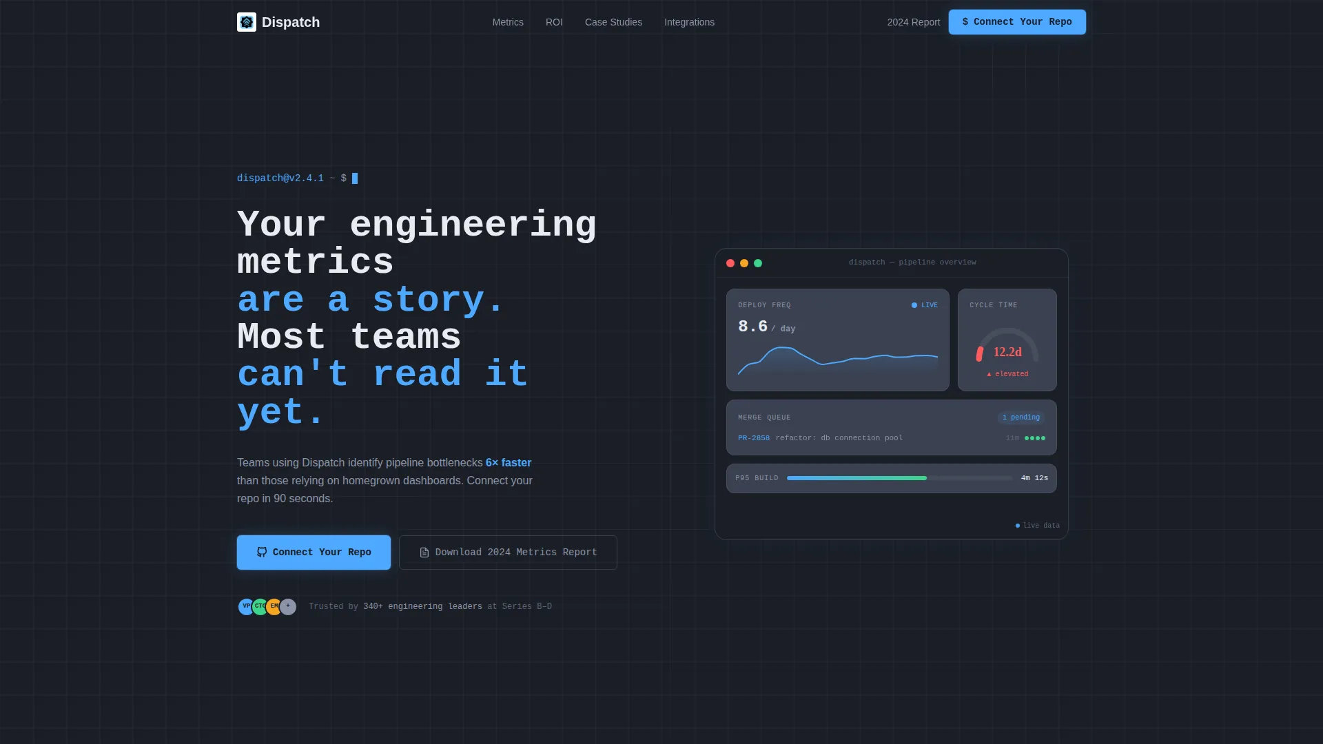 Devtools Landing Page Template for Engineering Platforms