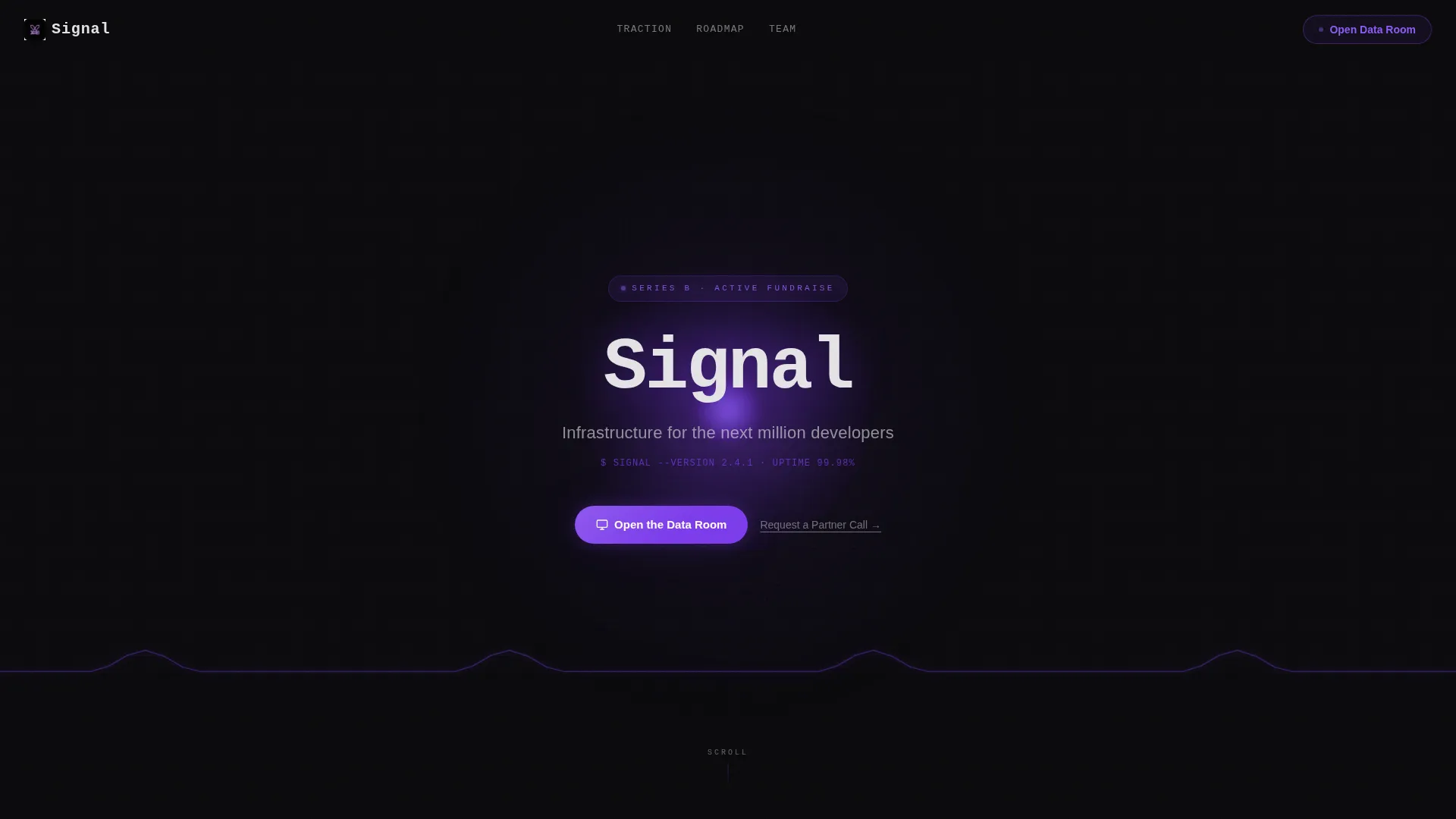 Devtools Investor Relations Bento Grid Landing Page