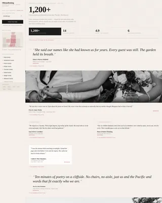 Wedding Landing Page Template | Editorial Booking Design