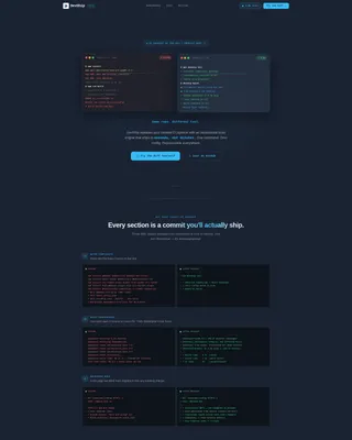 DevTools Product Hunt Landing Page Template