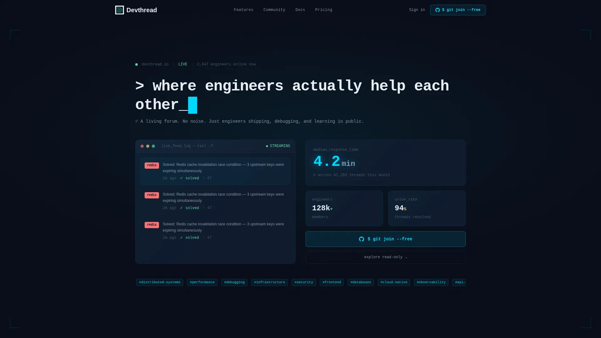 Midnight Forum Landing Page Template