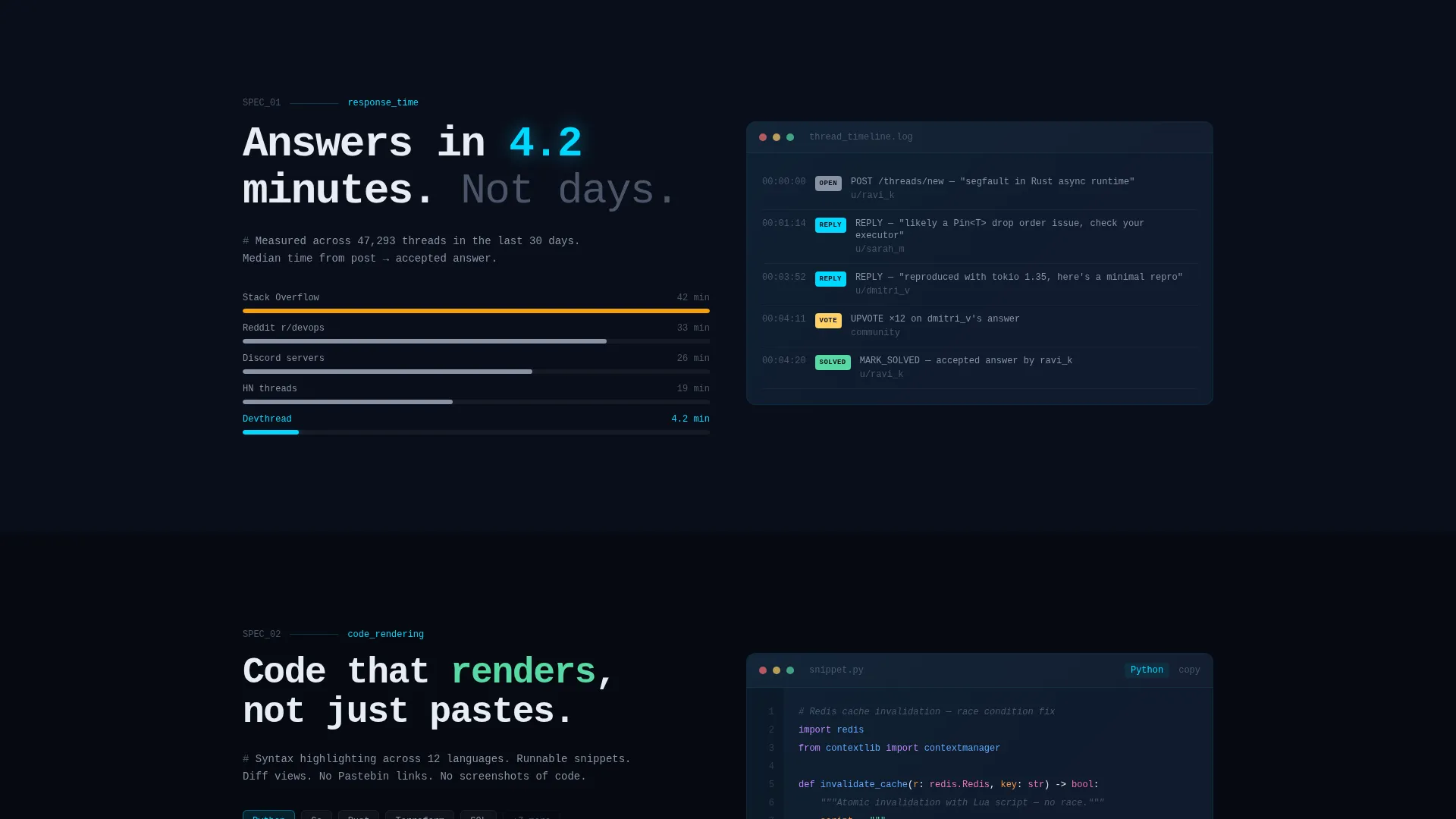 Midnight Forum Landing Page Template