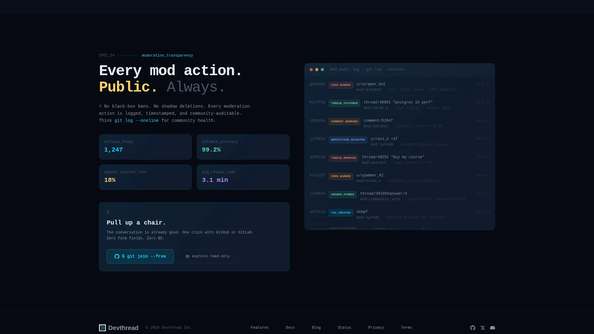 Midnight Forum Landing Page Template