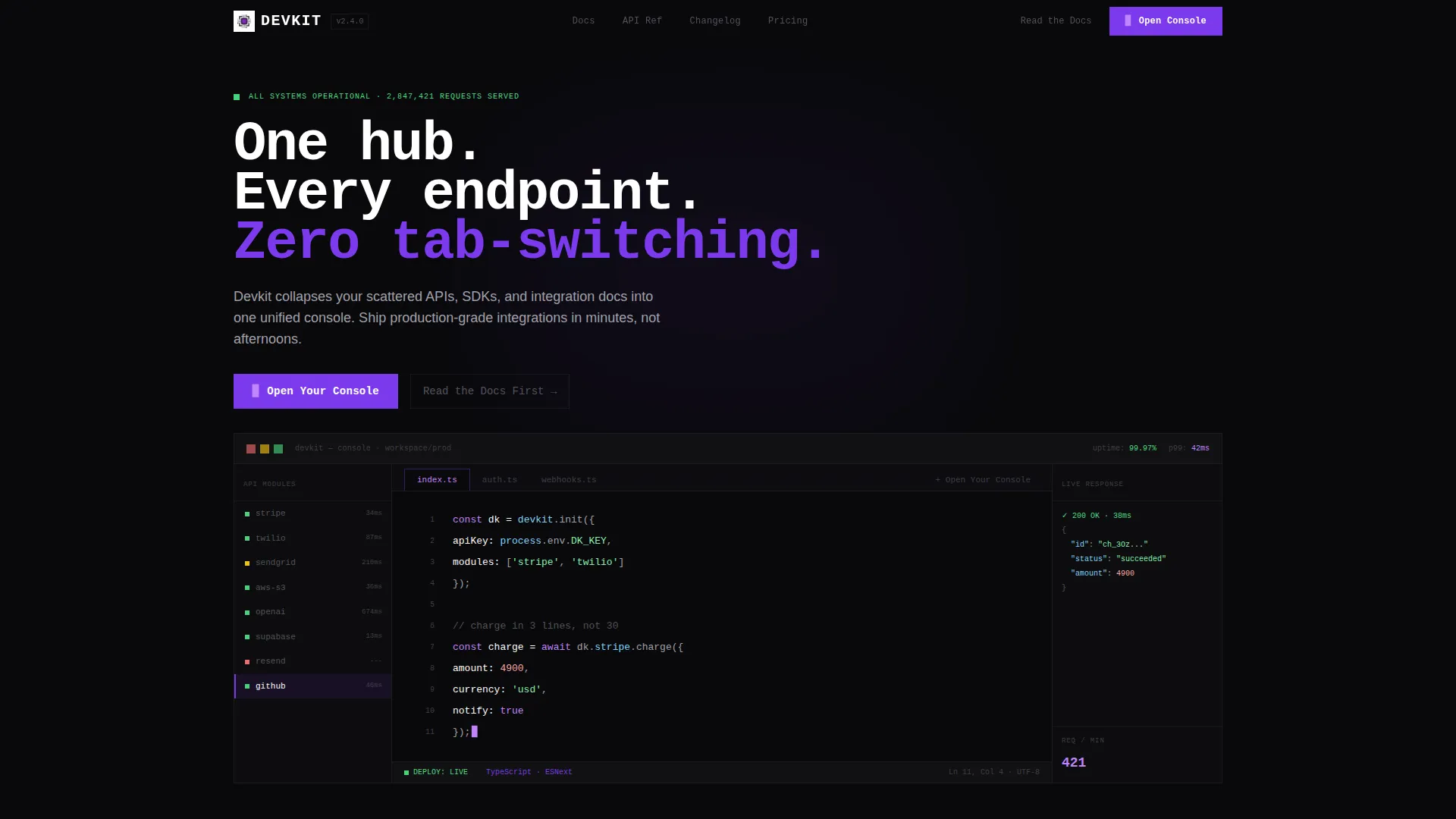 Modern Hub Landing Page Template
