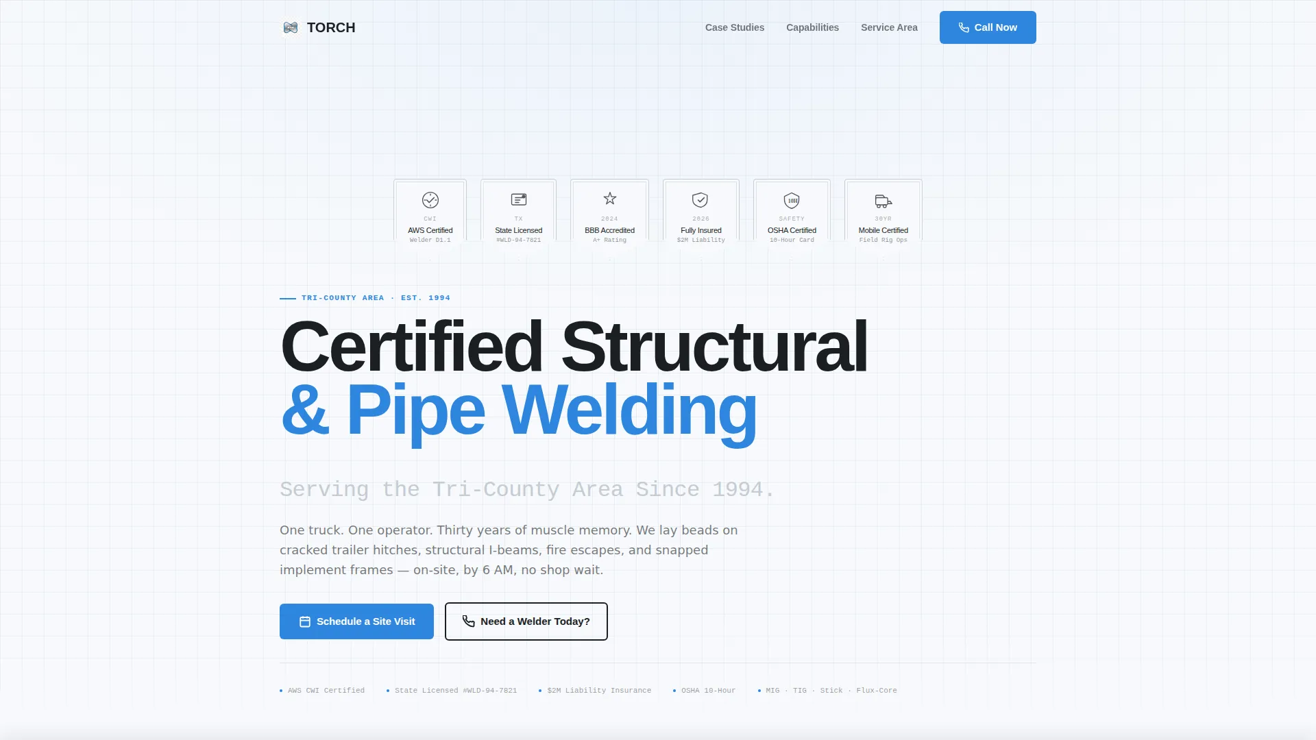 Welder Booking Website Template