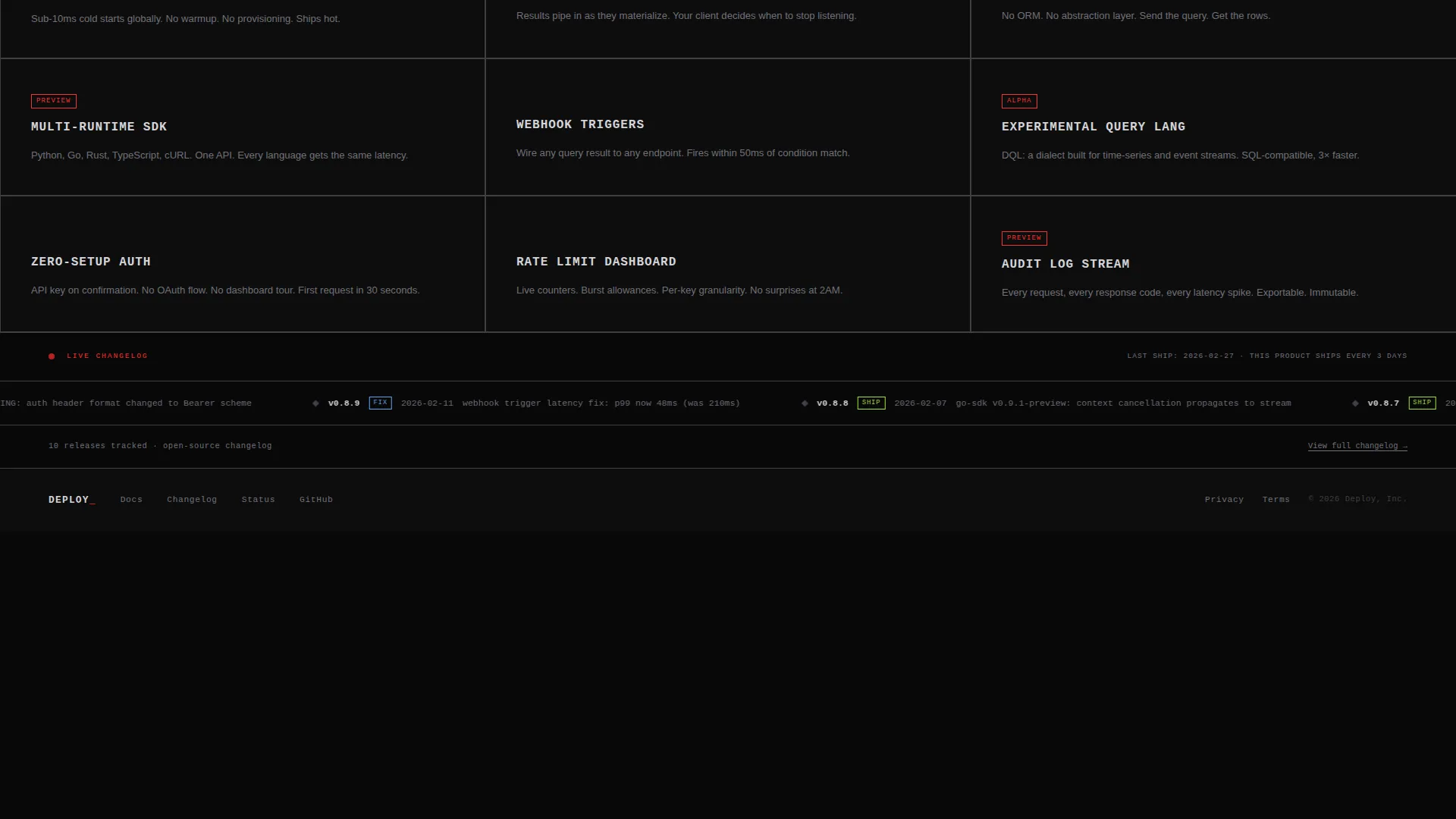 Brutalist Developer Preview Landing Page Template