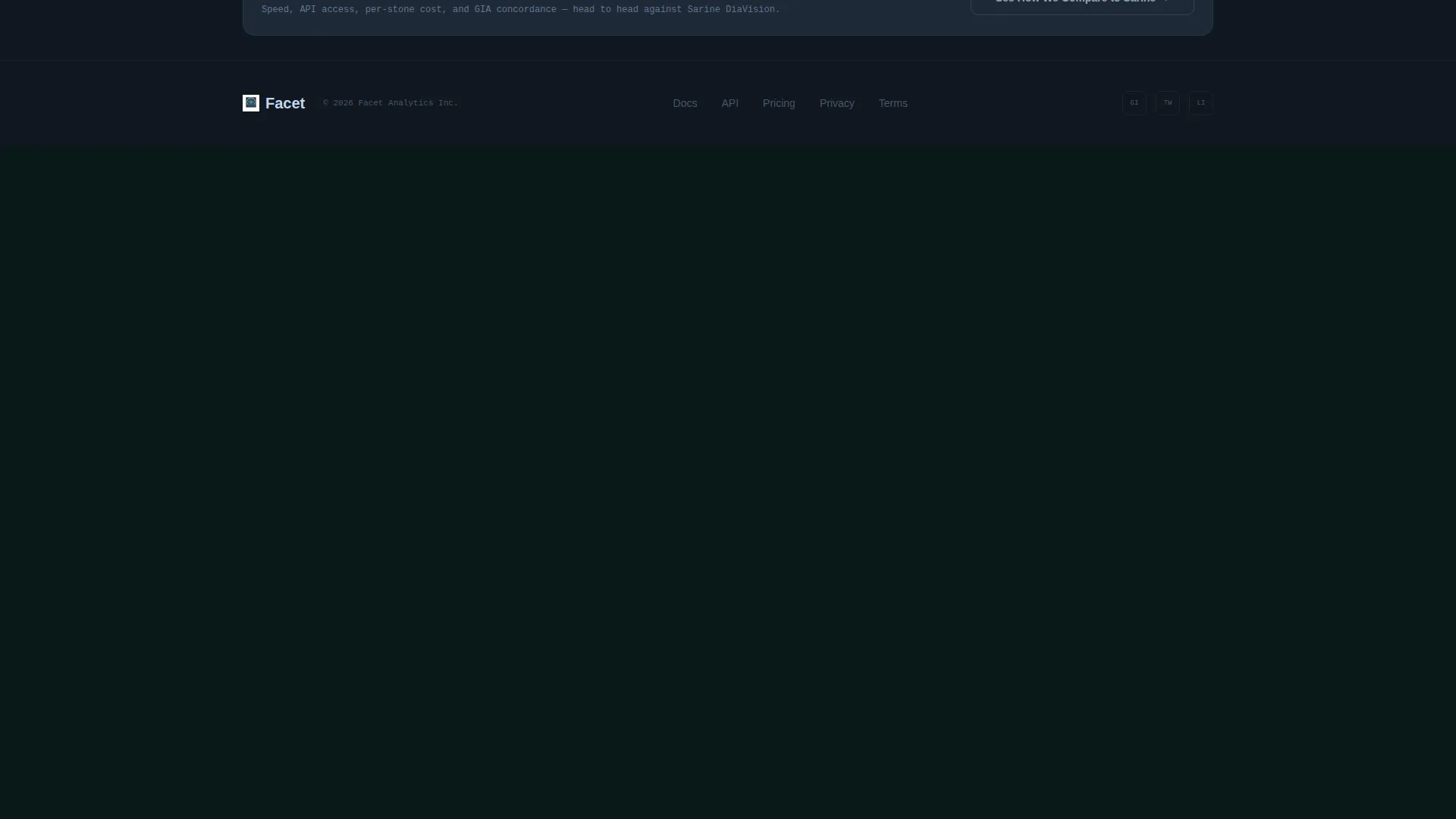 Diamond Analytics Dashboard Bento Grid Landing Page