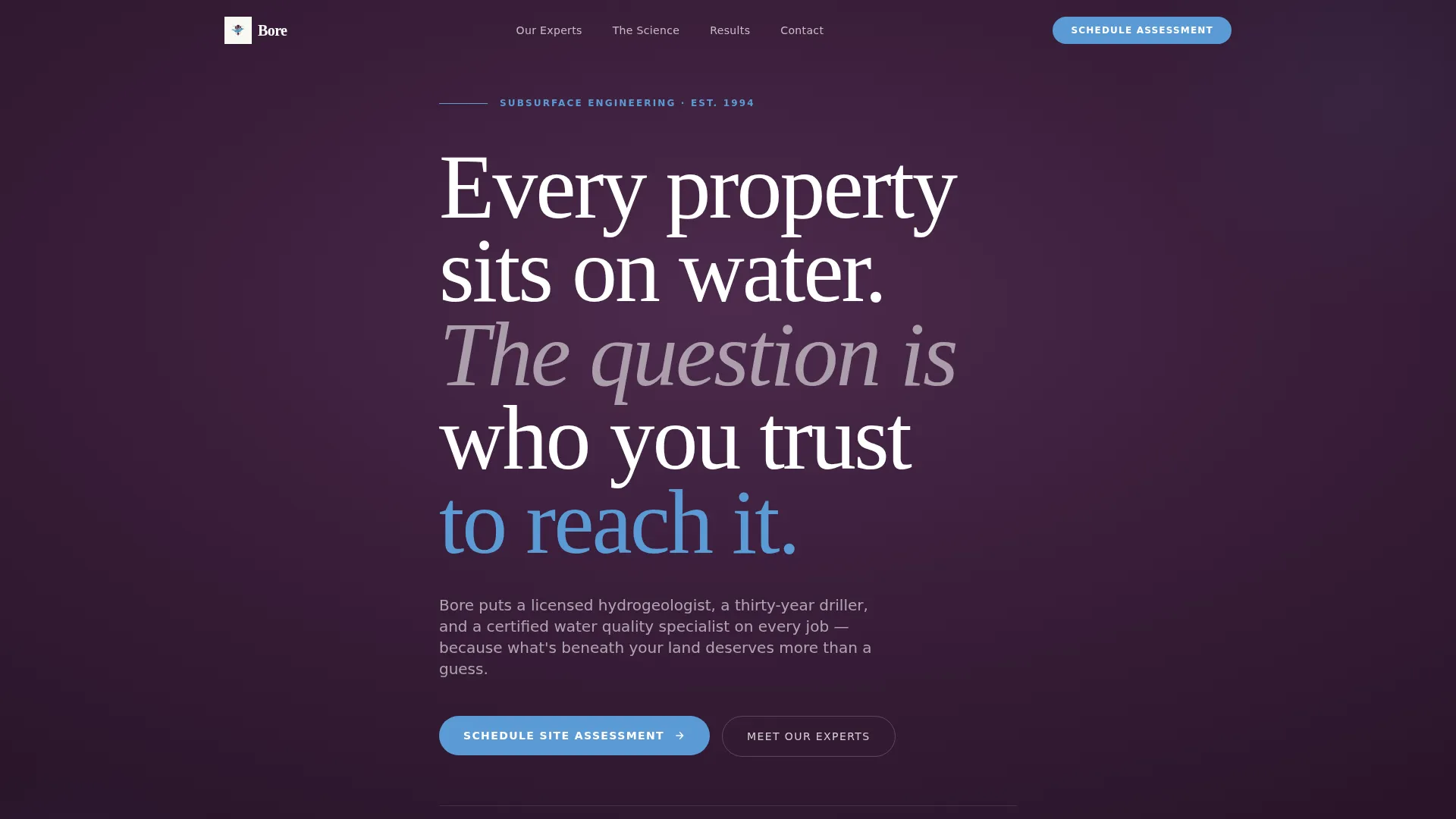 Well Driller Business Booking Website Template