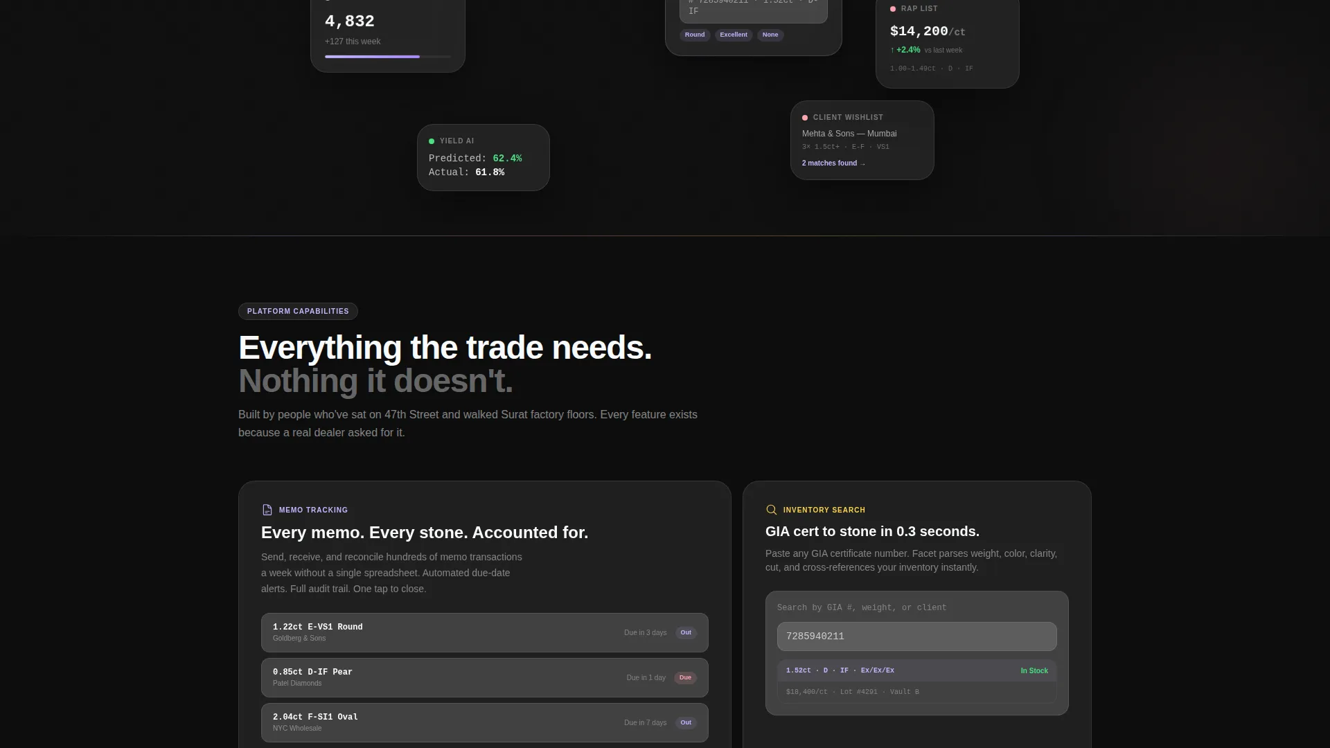 Diamond CRM Landing Page Template for Trade Pros