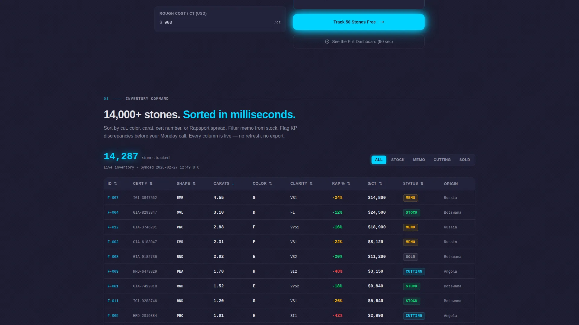 Premium Diamond Landing Page Template