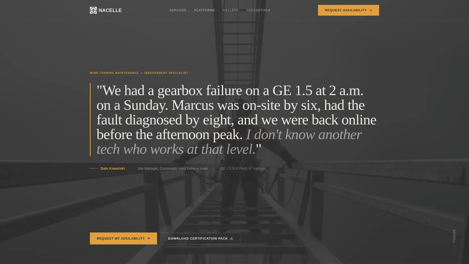Wind Turbine Technician Business Maintenance Website Template