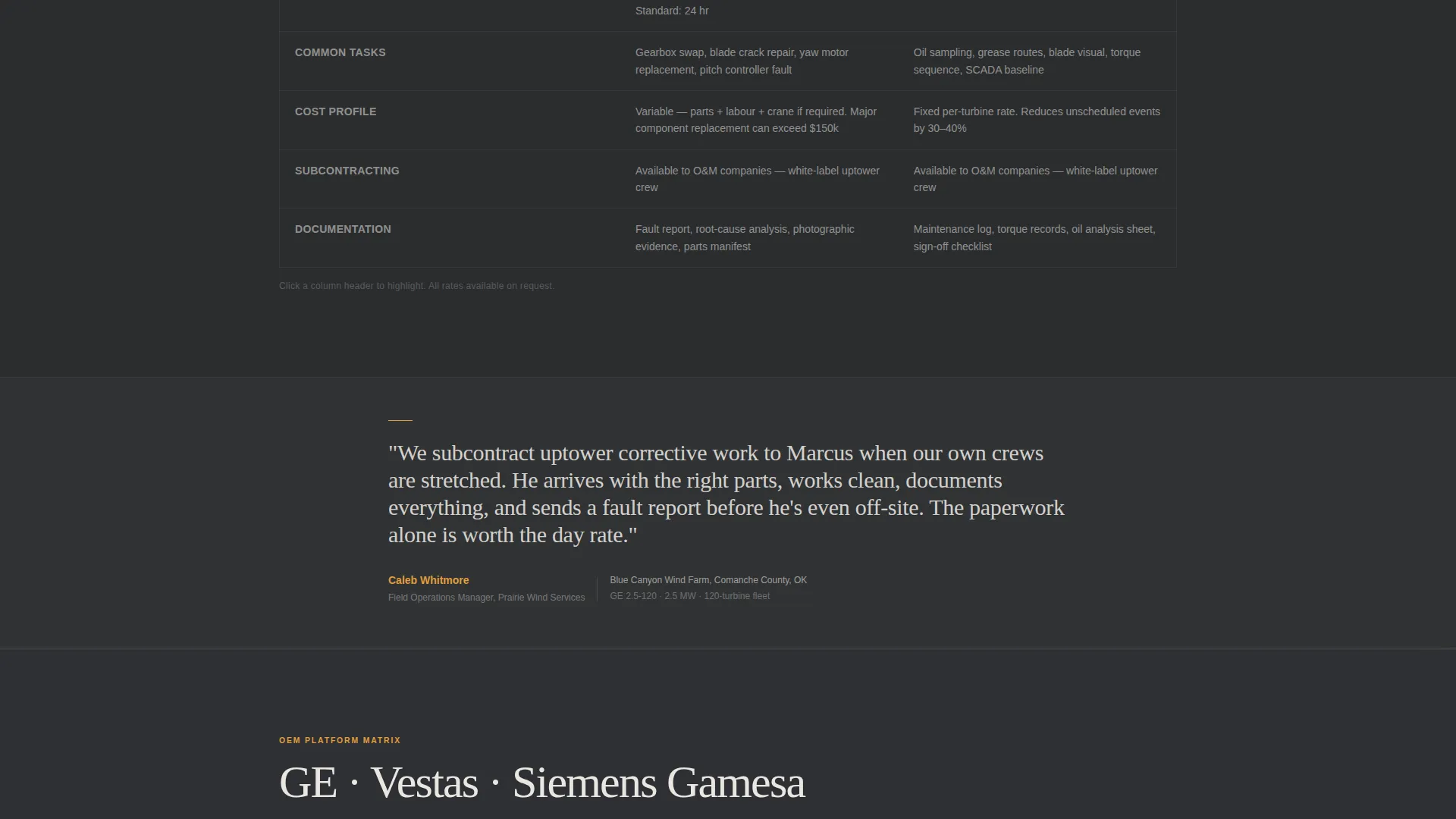 Wind Turbine Technician Business Maintenance Website Template