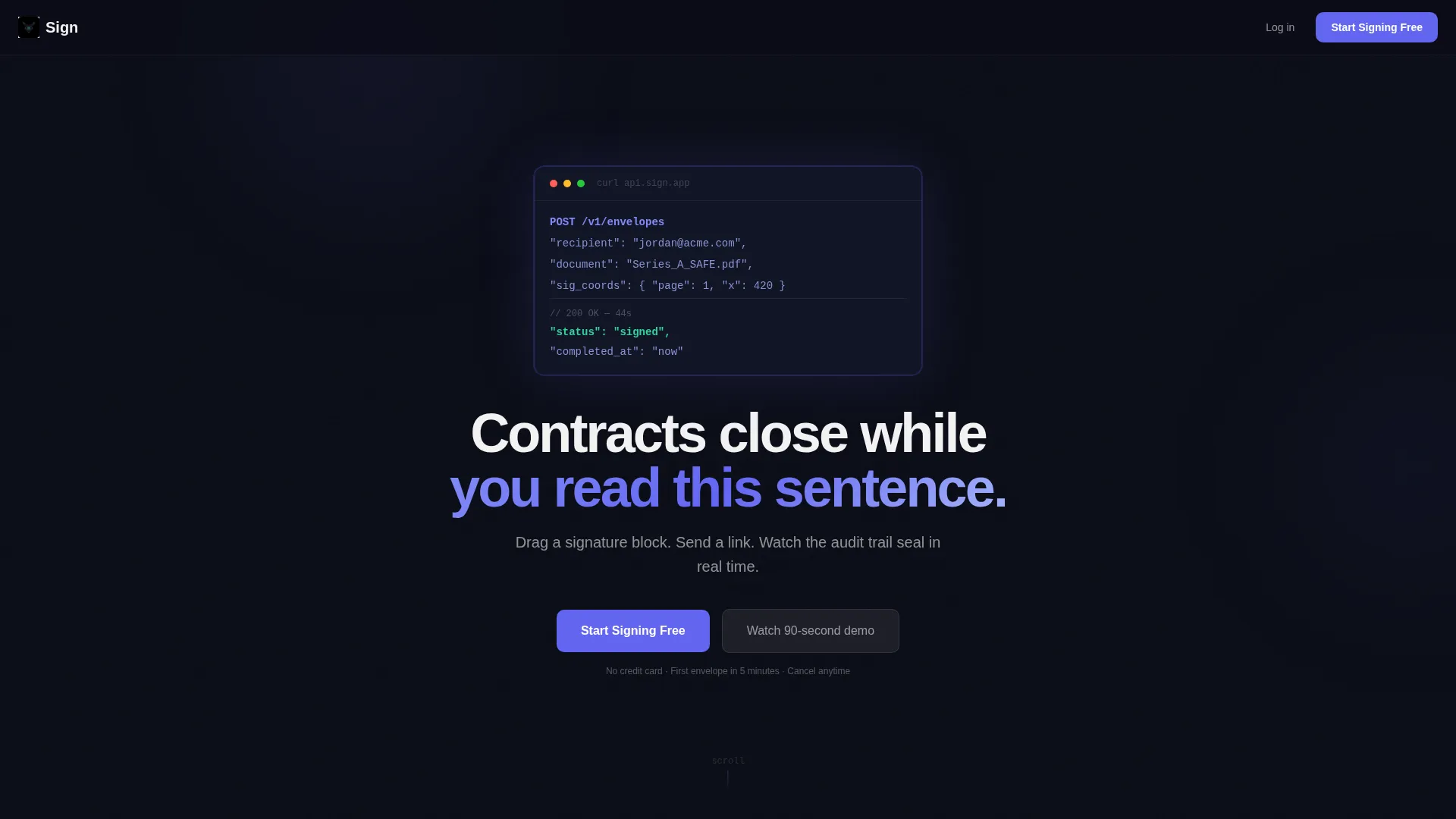 Digital Signature Tool Landing Page Template