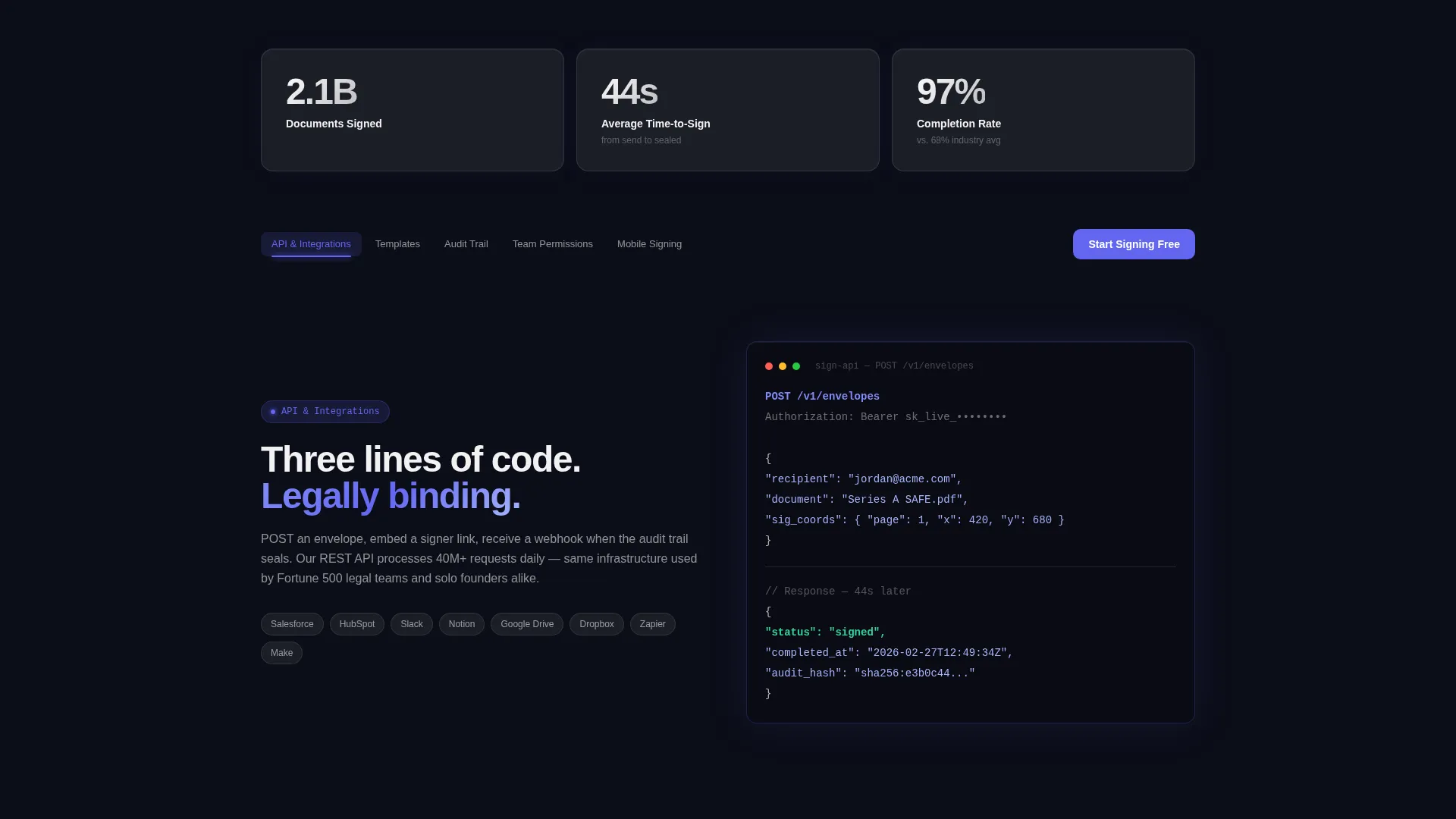 Digital Signature Tool Landing Page Template