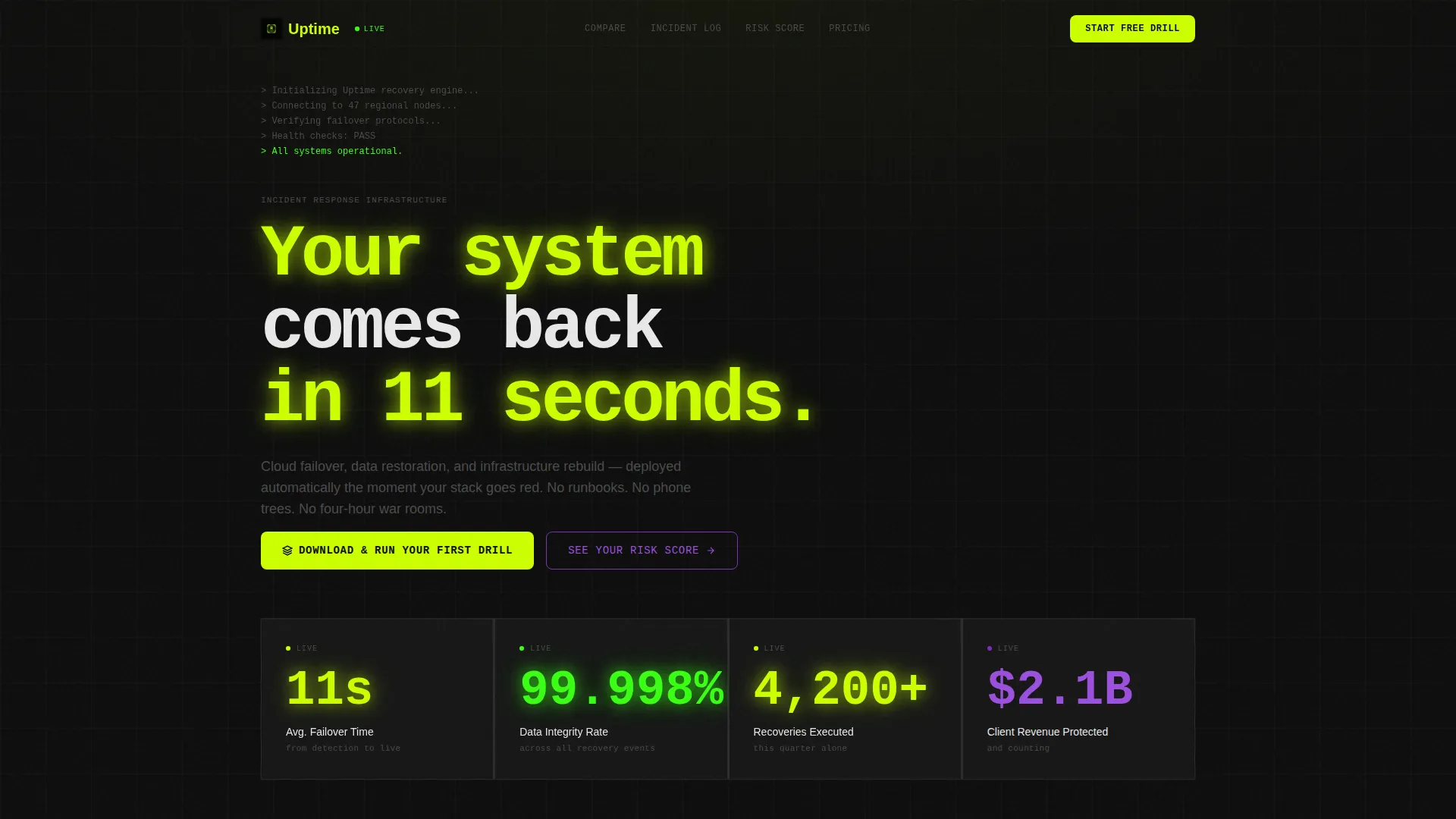 Disaster Recovery Landing Page Template
