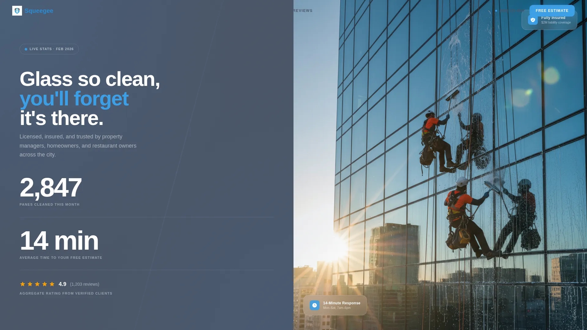 Window Cleaner Marketing Booking Website Template