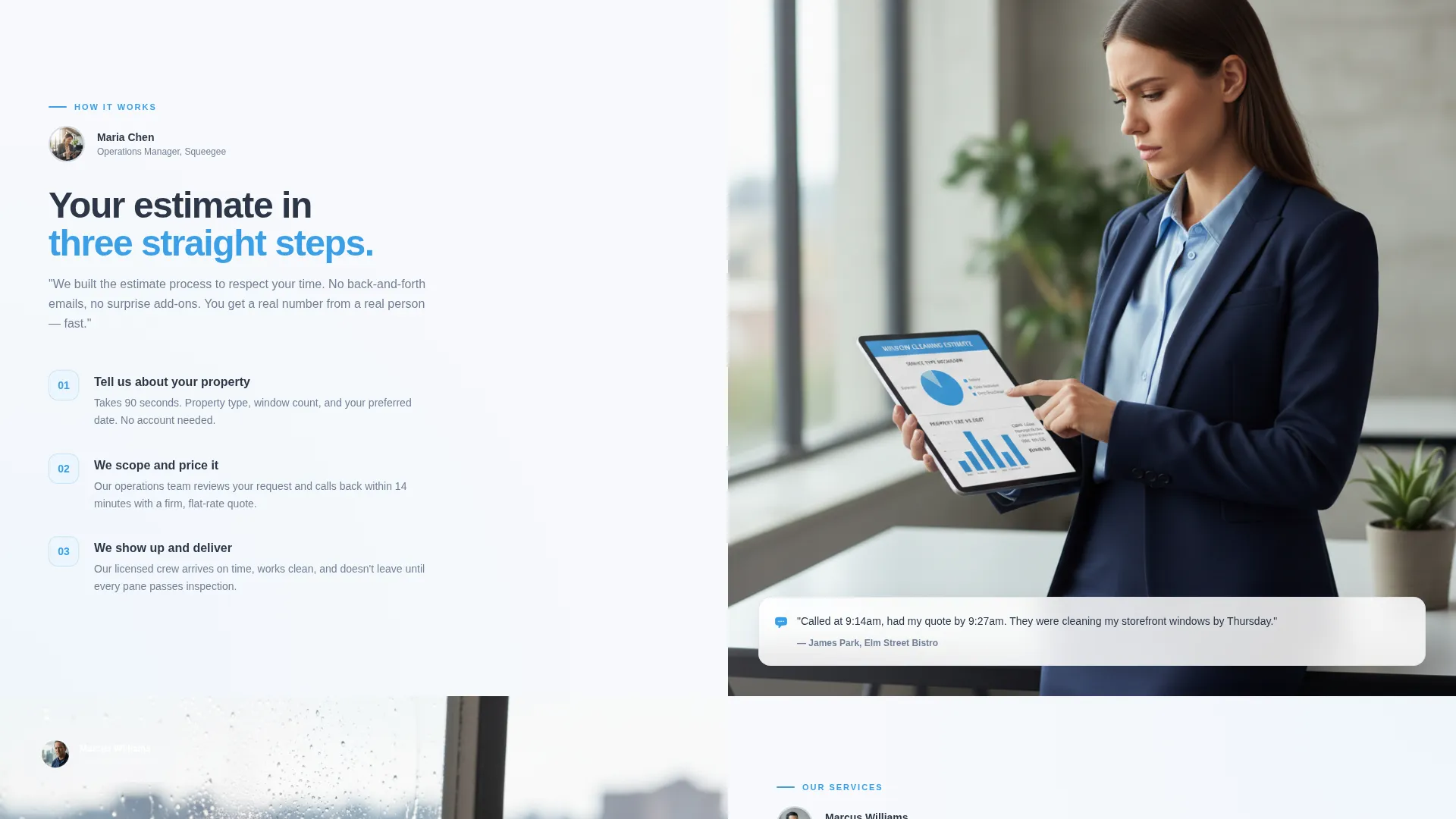 Window Cleaner Marketing Booking Website Template