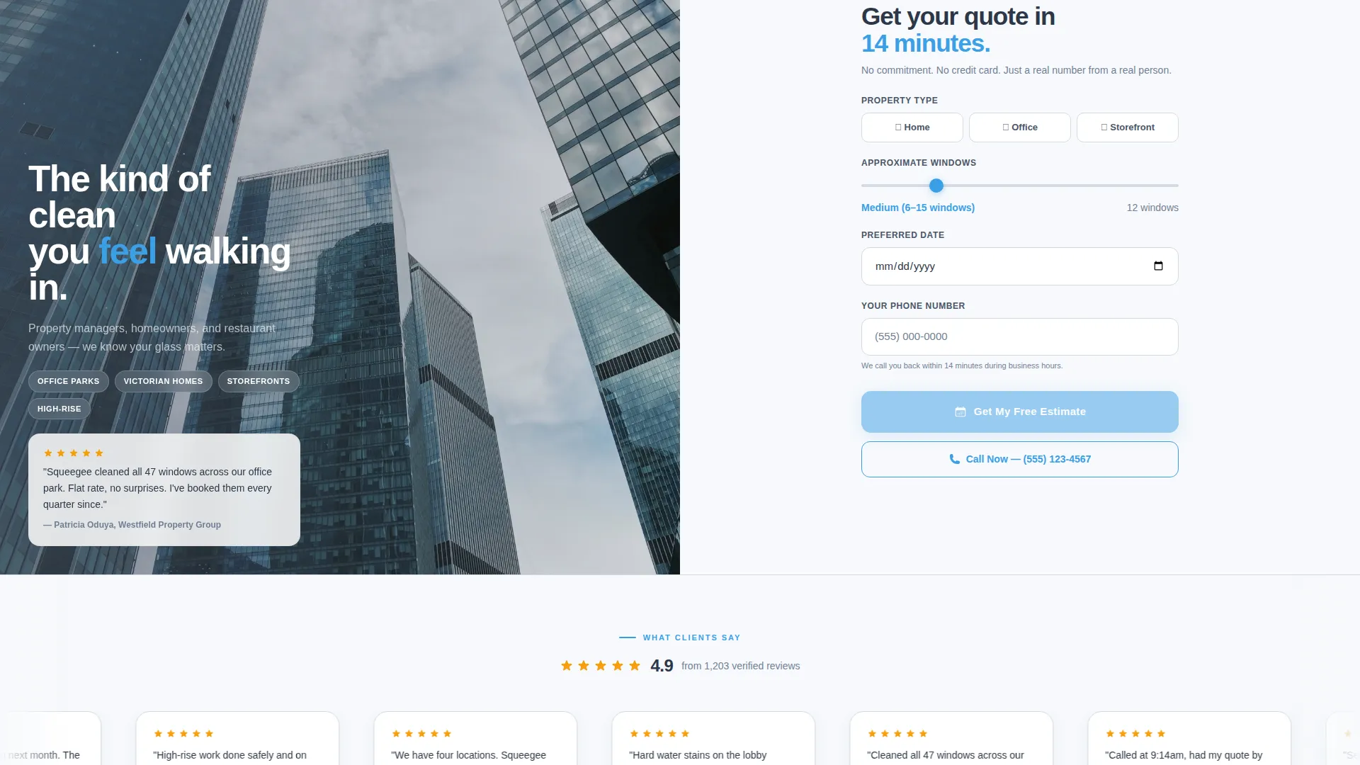 Window Cleaner Marketing Booking Website Template