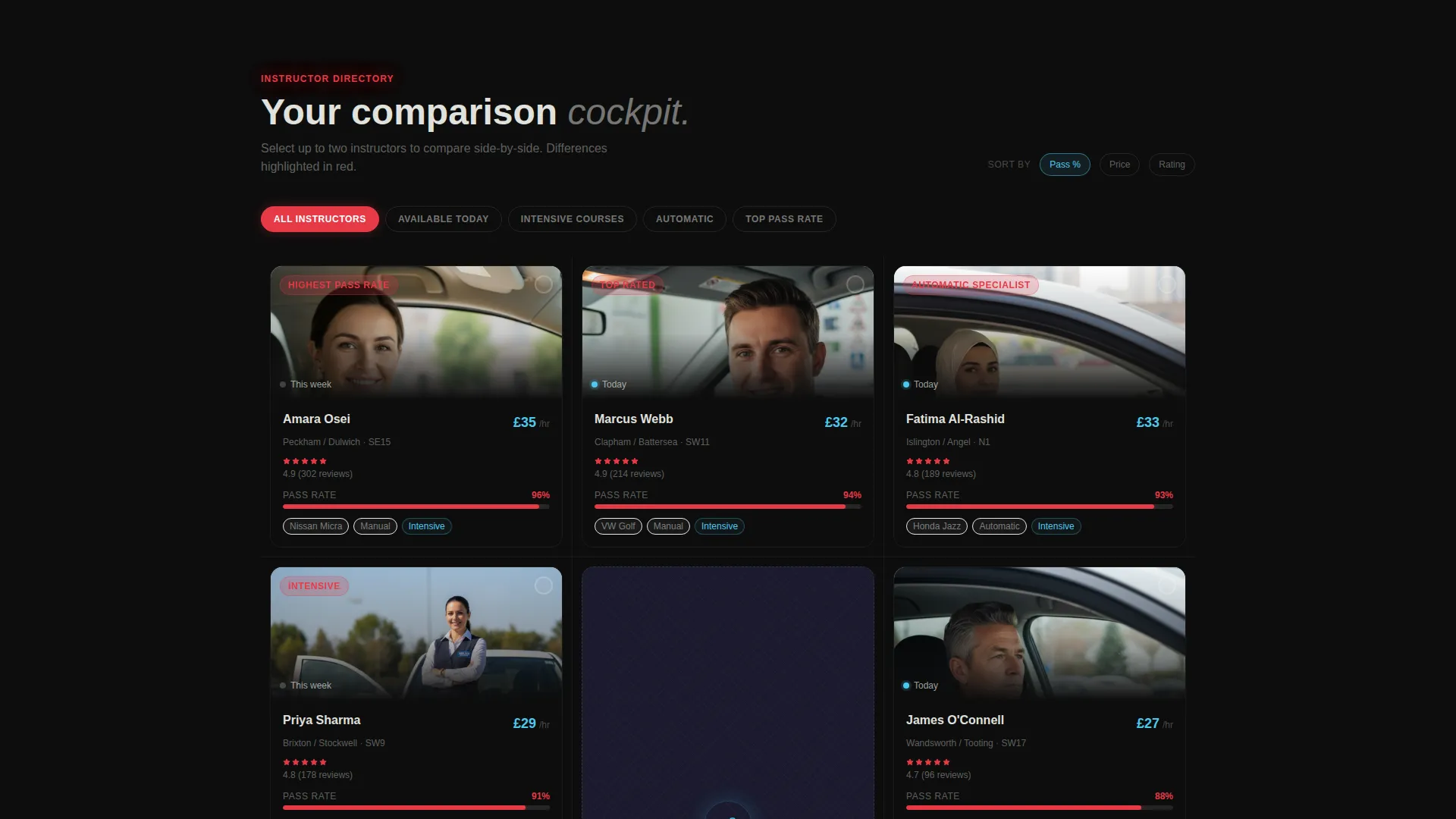 Driving Instructor Directory Landing Page Template