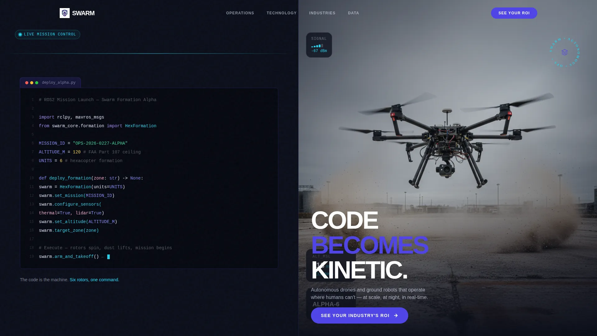 Autonomous Drone & Robotics Landing Page Template